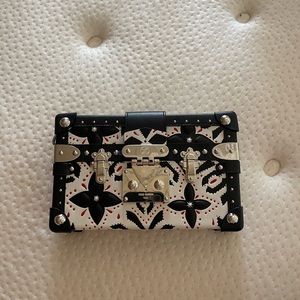 Louis Vuitton red white and black petite Malle bag limited edition